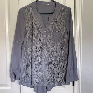 Women’s gray silky blouse size S/M